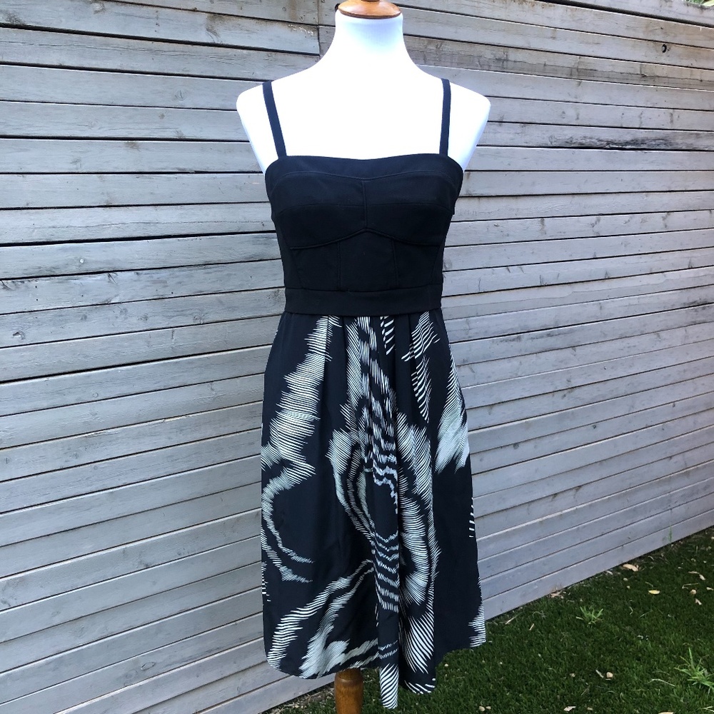 Gorgeous Black Halo Silk Dress with Bodice